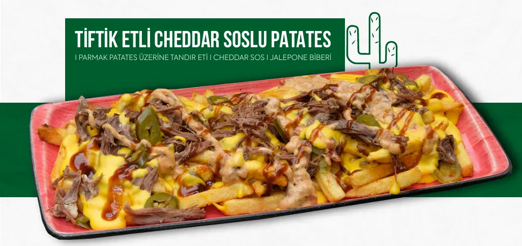 Tiftik Etli Cheddar Soslu Patates